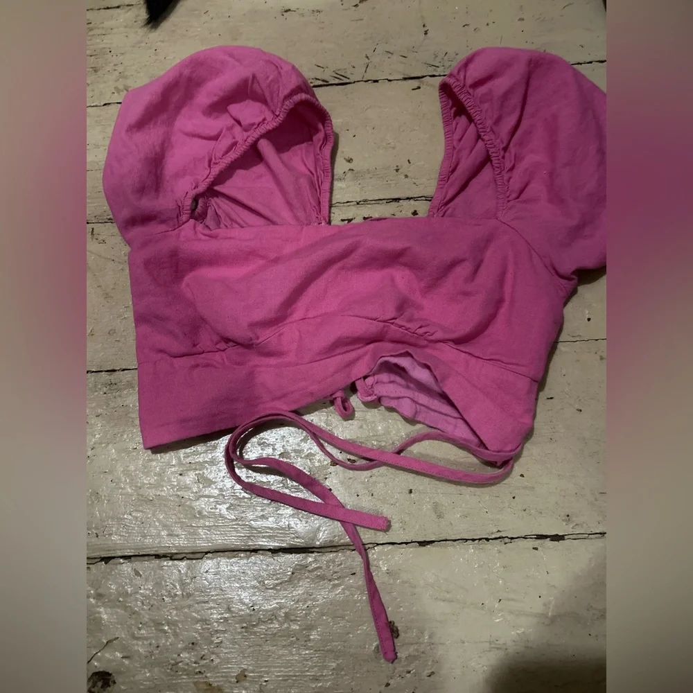 Princess Polly Pink Crop Top - Picture 2 of 2